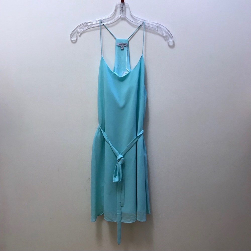 Tiffany blue mini chiffon dress
